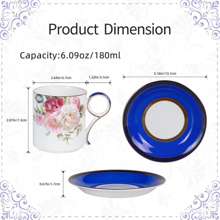 Tea Cups And Saucers dimensions and product details
