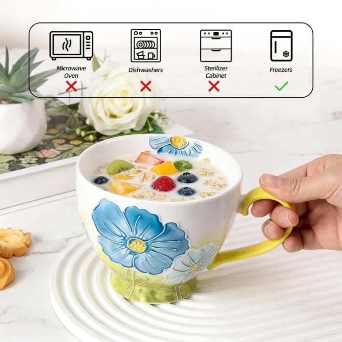KAMMAK 8CZGX027 ceramic cup and saucer styled home decor setting image 5