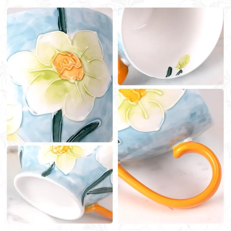 KAMMAK Moonlit Breeze Floral Ceramic Goblet – GX032 – detail view 4