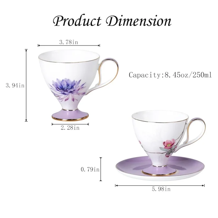 tea-cup-set-1 KAMMAK 8CZRX015+16 ceramic cup and saucer shape and proportion detail image 3