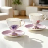 tea-cup-set-5 KAMMAK 8CZRX015+16 ceramic cup and saucer front view for product display