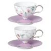 tea-cup-set-cherry-strawberry KAMMAK 8CZRX021+22 ceramic cup and saucer side angle view showing silhouette