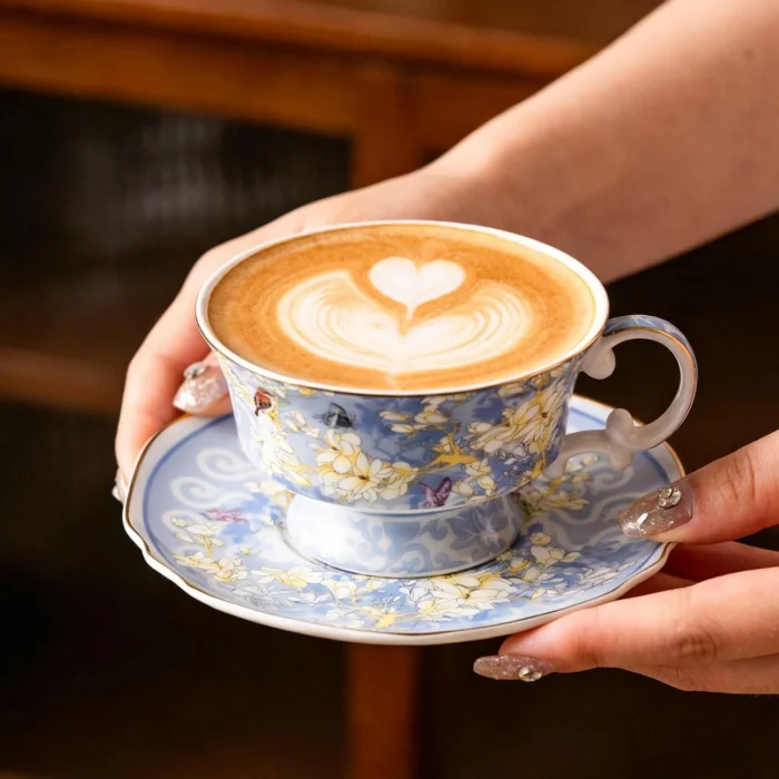 KAMMAK 8CZYX027+28 ceramic cup and saucer styled home decor setting image 5