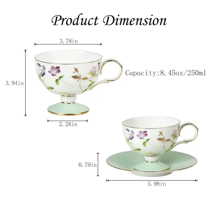 tea-cup-set-february-orchid-1 KAMMAK 8CZRX023 ceramic cup and saucer shape and proportion detail image 3