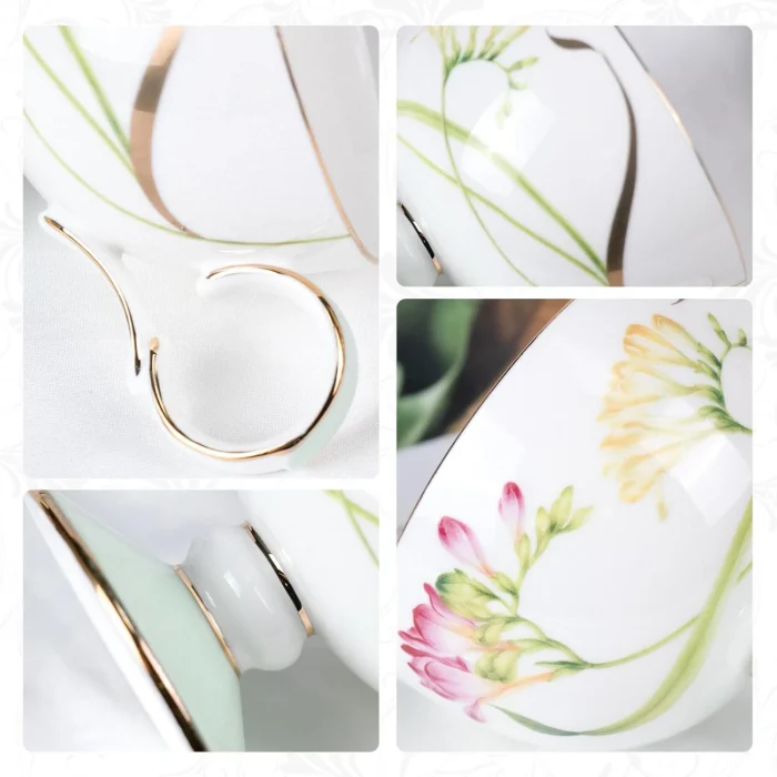 tea-cup-set-freesia-clematis-2 KAMMAK 8CZRX024+25 ceramic cup and saucer close-up material texture detail image 4