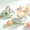 tea-cup-set-freesia-clematis-5 KAMMAK 8CZRX024+25 ceramic cup and saucer front view for product display