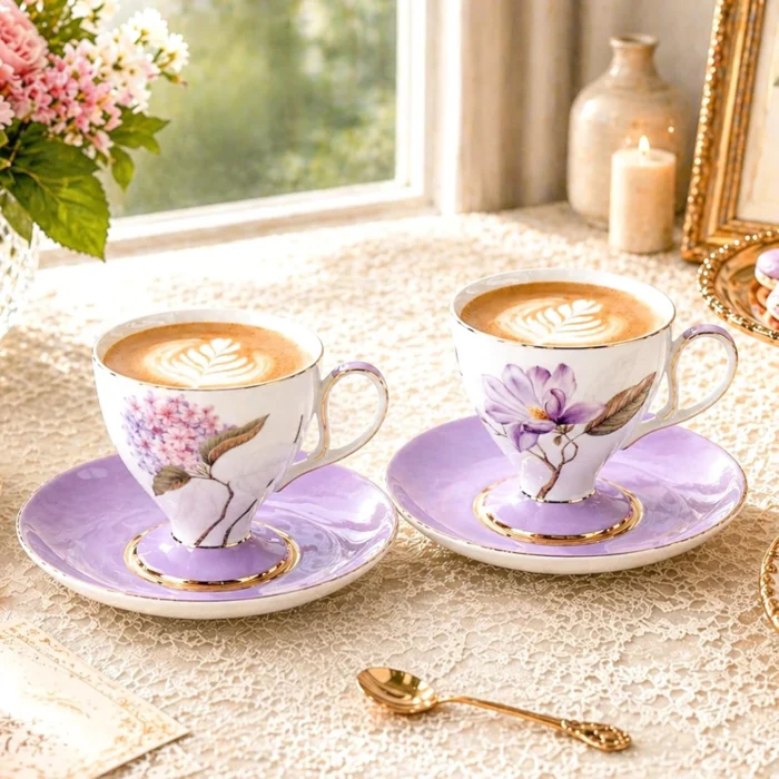 tea-cup-set-magnolia-hydrangea-4 KAMMAK 8CZRX017+18 ceramic cup and saucer scale and proportion view image 6