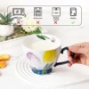 KAMMAK 8CZGX033 ceramic cup and saucer styled home decor setting image 5