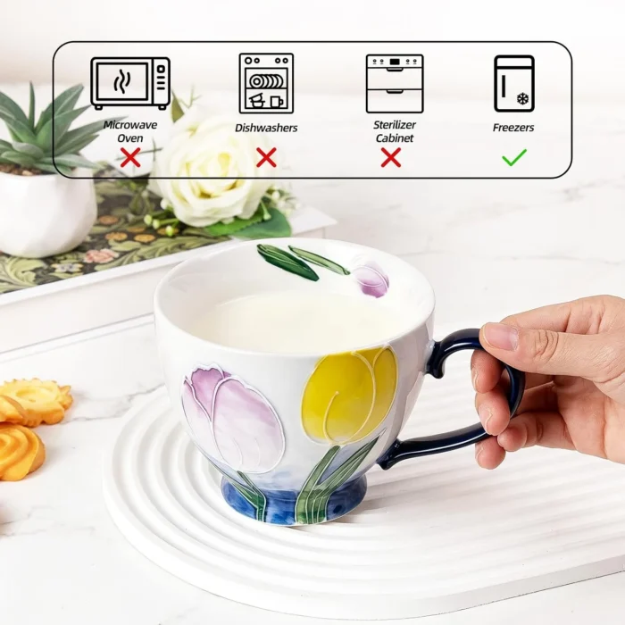KAMMAK 8CZGX033 ceramic cup and saucer styled home decor setting image 5