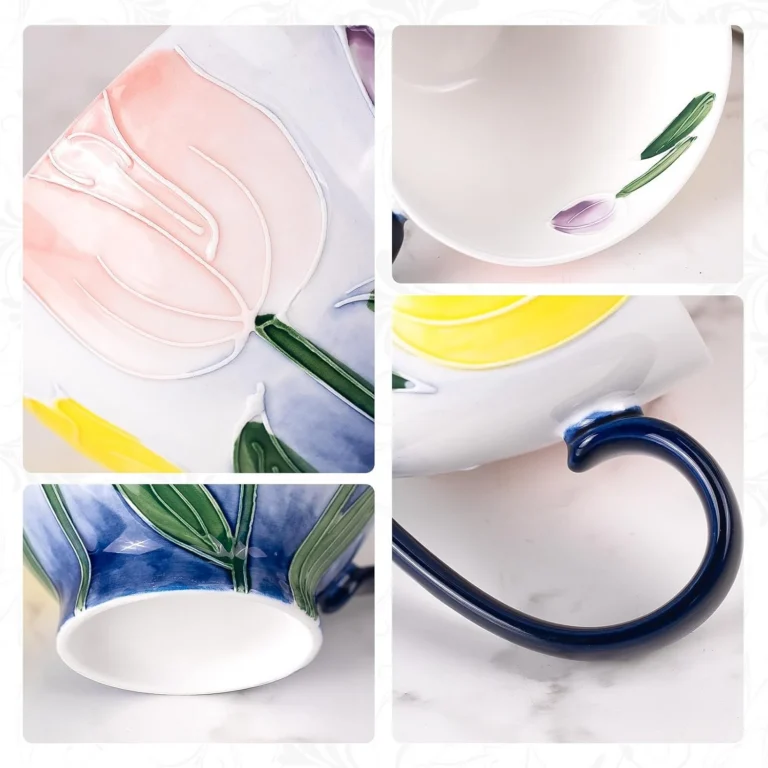 KAMMAK Vibrant Blossom Floral Ceramic Goblet – GX033 – detail view 4