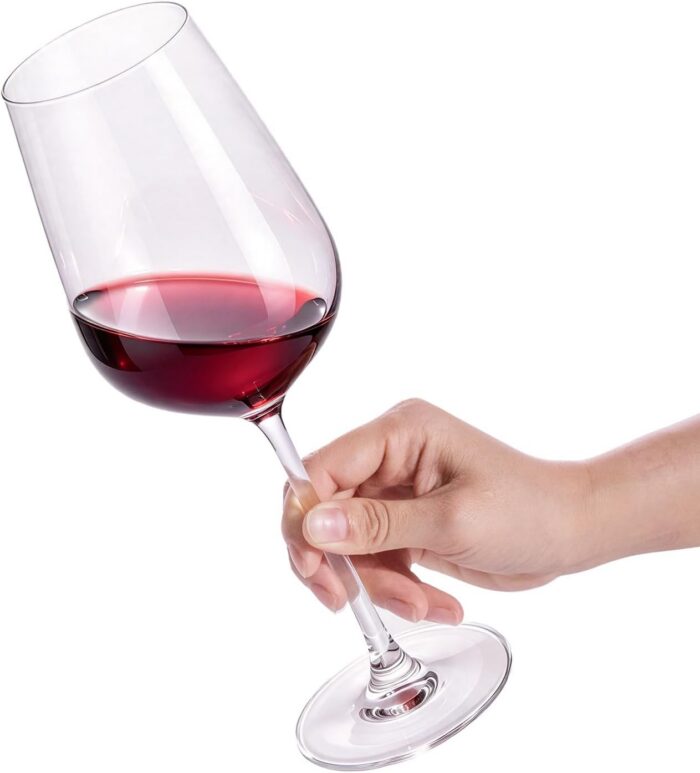 KAMMAK Red & White Wine Glasses Set of 4, Crystal Stemmed Glasses, DY038 KAMMAK 8KPDY038 wine glasses styled on dining table image 5