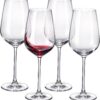 KAMMAK Red & White Wine Glasses Set of 4, Crystal Stemmed Glasses, DY038 KAMMAK 8KPDY038 wine glasses front view for product display
