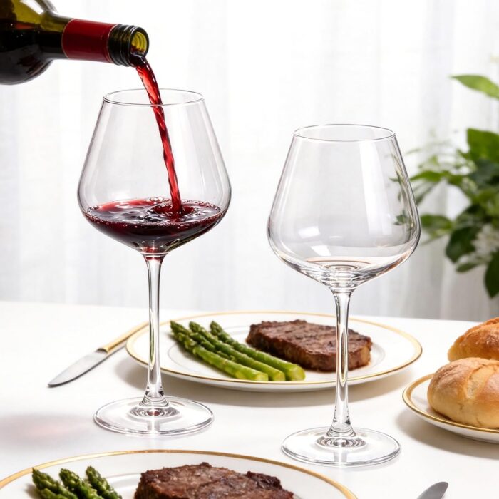KAMMAK Red & White Wine Glasses Set of 4, Crystal Stemmed Glasses, DY039 KAMMAK 8KPDY039 wine glasses shape and proportion detail image 3