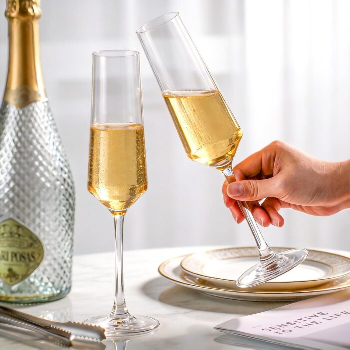 KAMMAK 8KPDY019-4 champagne flutes scale and proportion view image 6