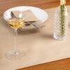 KAMMAK Khaki Disposable Paper Table Runner Roll, 16.5 in × 78.7 ft – image 5 KAMMAK 7KPSP999N dinner napkins styled on dining table image 5