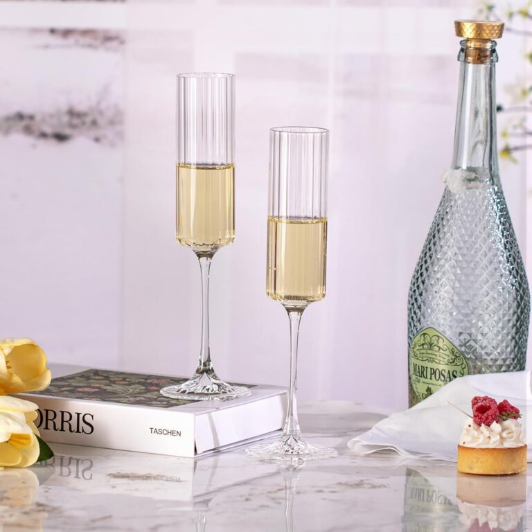 KAMMAK champagne flutes set of 2 with sparkling wine