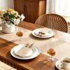 KAMMAK Khaki Disposable Paper Table Runner Roll, 16.5 in × 78.7 ft – image 2 KAMMAK 7KPSP999N dinner napkins side angle view showing silhouette