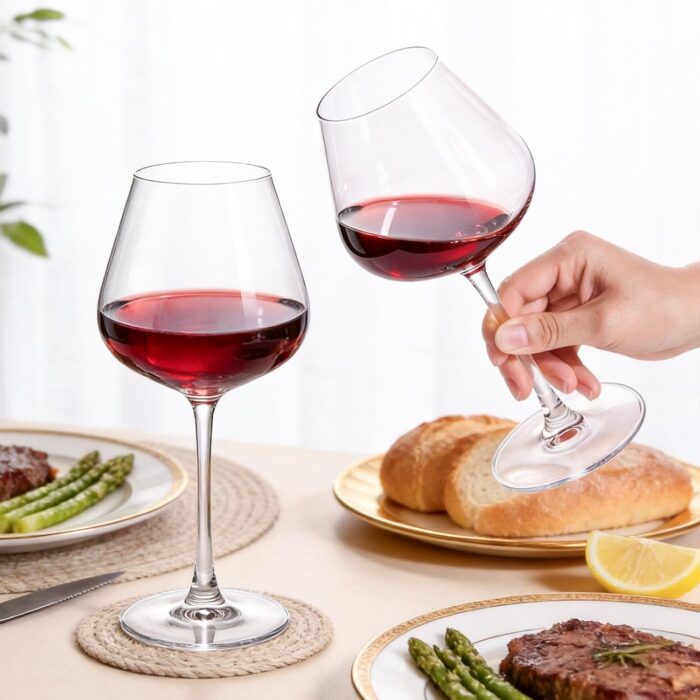 KAMMAK Red & White Wine Glasses Set of 4, Crystal Stemmed Glasses, DY039 KAMMAK 8KPDY039 wine glasses decorative craft detail image 7