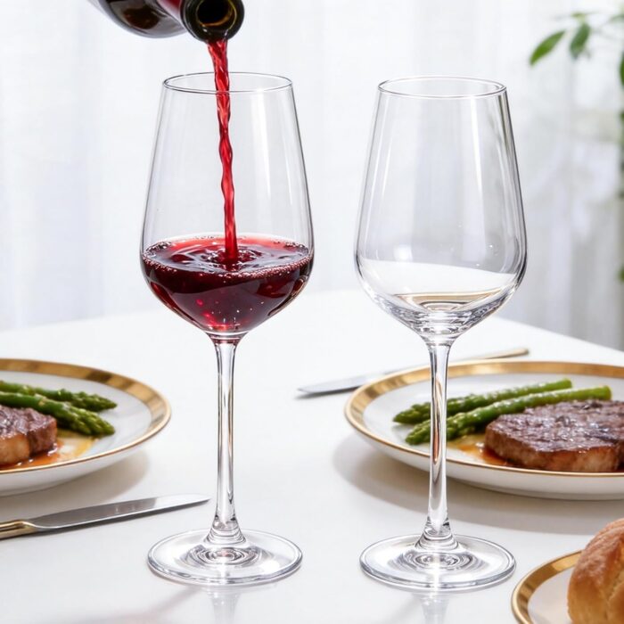 KAMMAK Red & White Wine Glasses Set of 4, Crystal Stemmed Glasses, DY038 KAMMAK 8KPDY038 wine glasses shape and proportion detail image 3