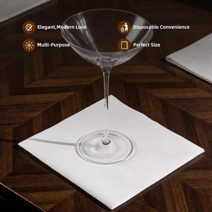 KAMMAK White Disposable Dinner Napkins 100 Pack – image 3 KAMMAK 7KPSP1042 dinner napkins shape and proportion detail image 3
