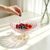 kammak-pink-footed-glass-fruit-bowl-lws014-3 KAMMAK 8KPLWS014 home decor product shape and proportion detail image 3