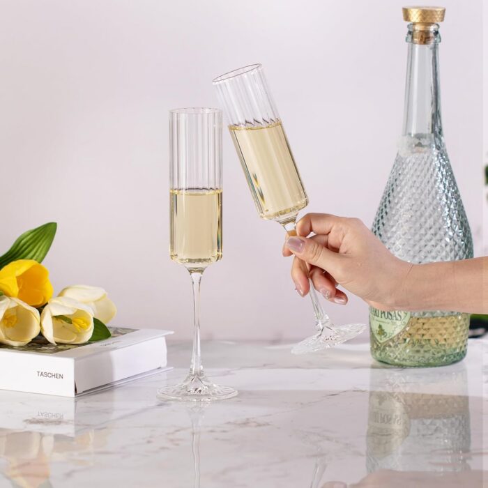 KAMMAK 8KPKS0004 champagne flutes side angle view showing silhouette