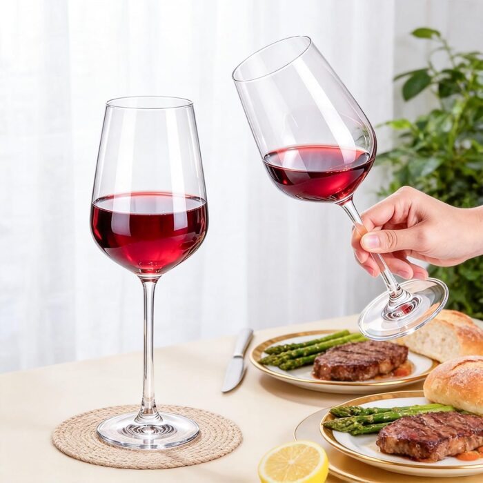 KAMMAK Red & White Wine Glasses Set of 4, Crystal Stemmed Glasses, DY038 KAMMAK 8KPDY038 wine glasses decorative craft detail image 7