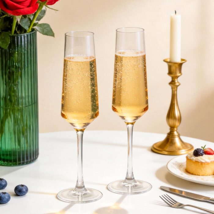 KAMMAK 8KPDY019-4 champagne flutes shape and proportion detail image 3