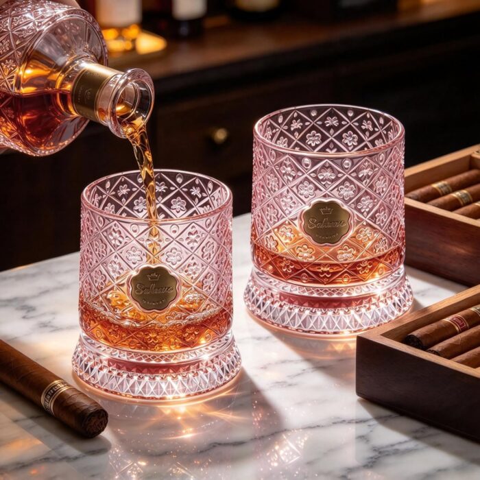 KAMMAK 8KPLWS018 whiskey glasses side angle view showing silhouette