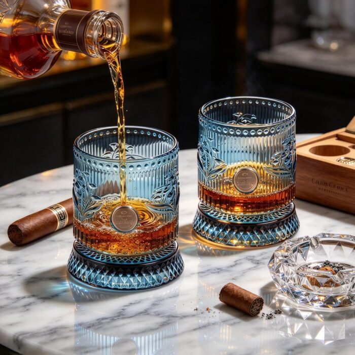 KAMMAK 8KPLWS008 whiskey glasses side angle view showing silhouette