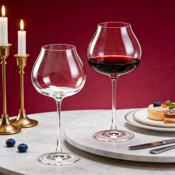 KAMMAK Crystal Red Wine Glasses Set of 2, Bordeaux Stemmed Glasses, DY028 KAMMAK 8KPDY028 wine glasses close-up material texture detail image 4