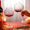 KAMMAK Crystal Red Wine Glasses Set of 2, Bordeaux Stemmed Glasses, DY028 KAMMAK 8KPDY028 wine glasses scale and proportion view image 6