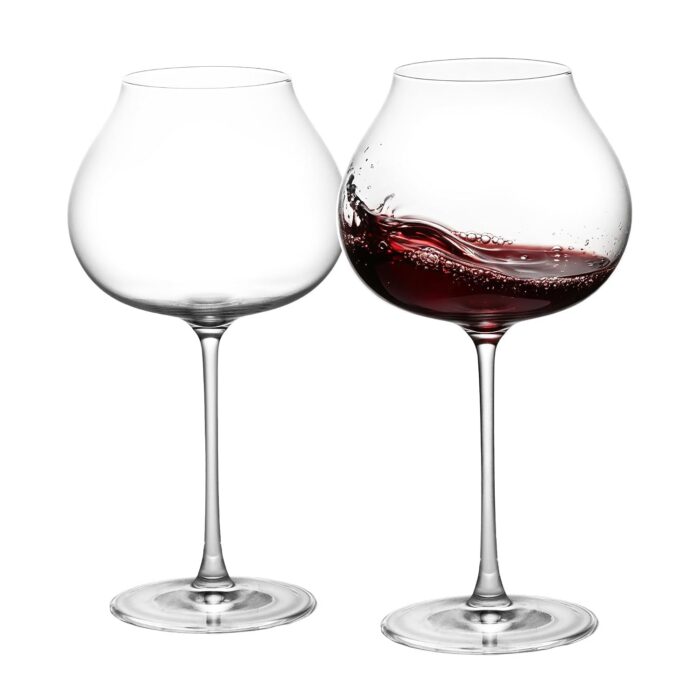 KAMMAK Crystal Red Wine Glasses Set of 2, Bordeaux Stemmed Glasses, DY028 KAMMAK 8KPDY028 wine glasses front view for product display